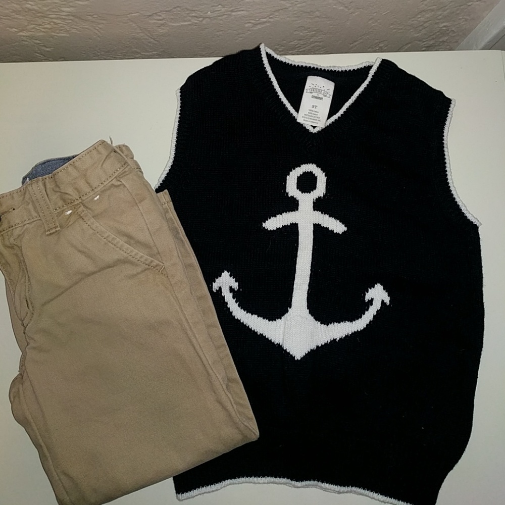 Gymboree Anchor Vest and khakis